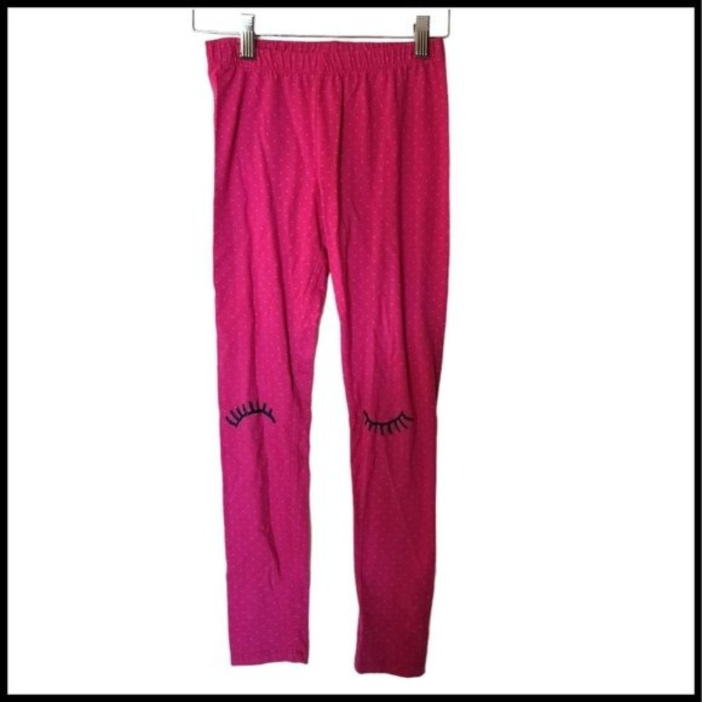 Gymboree Cosmic Club Pink Polka‎ Dot Eyelash Leggings size 10 12 Years Kids Girl